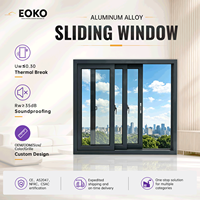 Fenêtre coulissante en aluminium EOKO avec grille fixe et ouvre-fenêtre, profilé aluminium CSA NFRC AS2047 CE pour entrepreneur