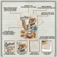 T-shirt Homme en Coton 300 g/m² avec Strass, Effet Délavé et Imprimé Graphique, Coupe Boxy, Style Streetwear Lourd