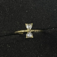 Bague ouverte en acier inoxydable micro-incrustée de cristaux, motif papillon tendance, style Instagram, luxe léger et de niche, pour le marché international
