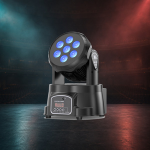 Moving Head Wash Light 50 Watt RGBW 7x4W <b>LED</b> 30 Deg DMX512 Control Dimmable for DJ Club Events - Product Image 3