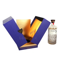 Caja de Regalo de Whisky de Lujo Personalizada con Doble Puerta, Panel Trasero Dorado con Grabado Ecológico, Caja Rígida de Cartón para Licores y Bebidas Premium