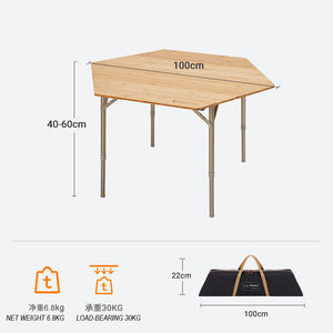 WDF <span class=keywords><strong>Table</strong></span> <span class=keywords><strong>pliante</strong></span> en bambou Design Portable <span class=keywords><strong>6</strong></span> <span class=keywords><strong>personnes</strong></span> pieds en aluminium pour camping pique-nique ou <span class=keywords><strong>table</strong></span> de meubles de maison - Product Image 6