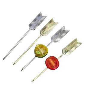 Piques à cocktail en acier inoxydable en gros, en forme de flèche, pour la <span class=keywords><strong>d</strong></span>écoration, bâtonnets à martini, bâtonnets à fruits, bâtonnets à cocktail - Product Image 5