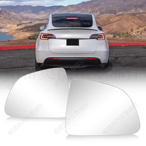 เลนส์กระจกมองข้างแบบมีระบบทำความร้อนสำหรับรถยนต์เทสล่า รุ่น Y ปี 2019-2023 ชุดเต็ม วัสดุ ABS พร้อมเทปกาวหรือสกรูสำหรับติดตั้ง - Product Image 1