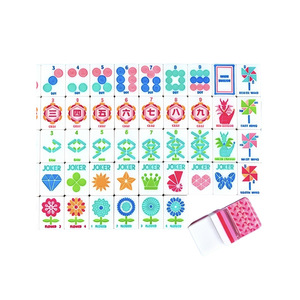 Jeu de tuiles de mahjong américaines en acrylique rose personnalisé, style portable sur mesure pour 4 joueurs avec motifs Joker et Dragon - Product Image 3
