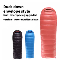 Sac de couchage mummy en duvet léger, imperméable, couleur unie, 4 saisons, portable, avec sac de compression, vente en gros