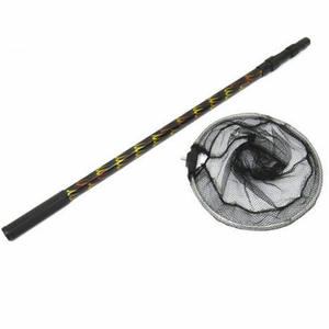 Épuisette de pêche en alliage d'aluminium avec manche télescopique pliable et tête en maille pour la pêche en extérieur - Product Image 1