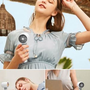 Portable Mini USB 2000mAh Electric Fan Aromatherapy Bladeless Design <b>Three</b>-Speed Rechargeable Hand Fan - Product Image 5