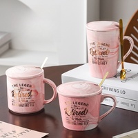 Tasses à café motif marbre 400ml avec boîte-cadeau tasse en céramique pour la fête des mères et des pères tasses promotionnelles en gros avec couvercle