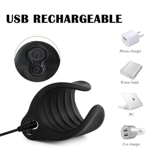 Black Silicone Penis Masturbator Sex Vibrator With USB Charging For Male Stimulation - Product Image 2