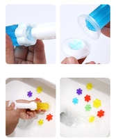 Gel toilette désodorisant fleur timbre conception 12 pièces Pack salle de bain nettoyant Gel parfumé détergent