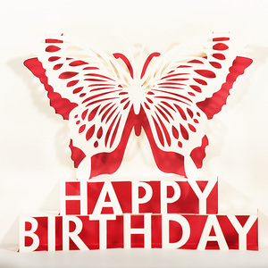 Cartes de vœux d'<span class=keywords><strong>anniversaire</strong></span> en papier fait main, cartes de vœux 3D pop-up, papillon - Product Image 4