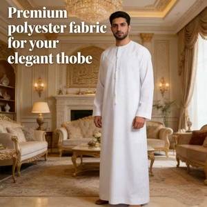 Tissu de Thobe musulman respirant et confortable 100% polyester doux pour les musulmans modernes - Product Image 3