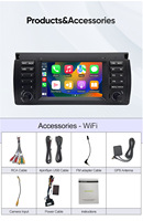 CARUPEZ Unité principale de navigation de style OEM stéréo de voiture Android 7 pouces pour BMW E39 E38 X5 E53 M5 1995-2003 avec fonction DSP et GPS