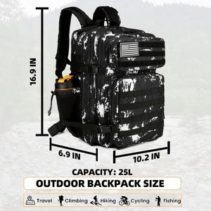 Échantillon gratuit, vente flash BSCI, sac décontracté imperméable personnalisé en usine BSCI, sac à dos tactique, sac de sport - Product Image 4