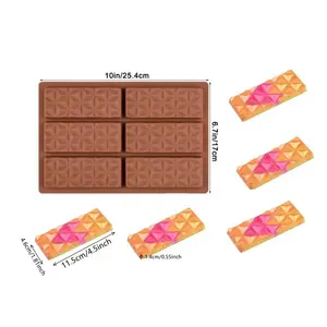 Лидер продаж, сделай сам, форма для шоколада ручной работы, складная форма пищевого класса в форме пирамиды, 6 ячеек, силиконовые формы для глубоких конфет