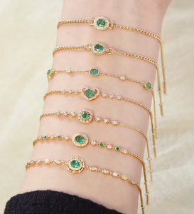 Pulsera de Piedras Preciosas de Esmeralda Natural Auténtica de Lujo con Certificado Xinfly, Cadena de Oro Real de 18k - Product Image 2