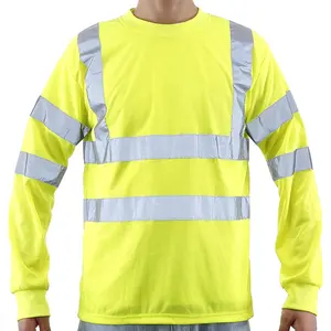 Áo Phông Dài Tay Hi Vis 100% Cotton Áo Phông Phản Quang Dành Cho Xây Dựng