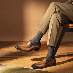 Zapatos Oxford de Vestir Formales de Alta Gama para Hombre, de Cuero Genuino de Primera Calidad, Cómodos, Antideslizantes, Transpirables y Fáciles de Poner - Product Image 1