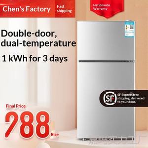 Refrigerador Doméstico de Doble Puerta, Mini <span class=keywords><strong>Congelador</strong></span> Pequeño para Dos Personas, 118L, Control de Temperatura Mecánico, Ideal para Dormitorios y Alquileres, Eficiente Energéticamente - Product Image 2