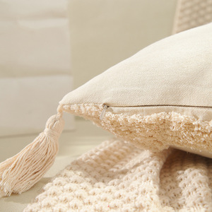 Thư tùy biến trang trí đô thị Boho Tua mềm nhung vuông ném gối trong phấn màu sống động - Product Image 3