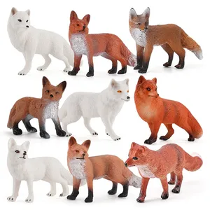 Gesimuleerde Dieren Actie Figuur Rode Arctische Vos Beeldjes Fidget Speelgoed Modellen Collectie Speelgoed Interieur Realistisch Plastic Voor Kinderen