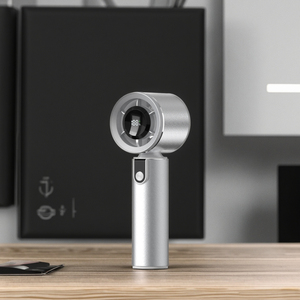 Ventilateur portable USB-C avec lampe LED, réglage multi-angles, mini-ventilateur électroplaqué haut de gamme pour voiture, extérieur, sur batterie - Product Image 1