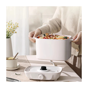 Cuisinière électrique domestique fendue avec bouton réglable chauffant, marmite à ragoût de 2L, cuisson électrique pour une <span class=keywords><strong>personne</strong></span>, <span class=keywords><strong>cuiseur</strong></span> à riz instantané pour nouilles - Product Image 1