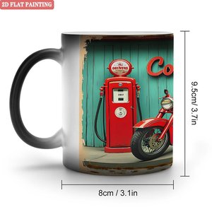Taza de Sublimación DIY de 11 oz, Taza Mágica de Cerámica Negra Esmerilada que Cambia de Color con el Calor - Product Image 1