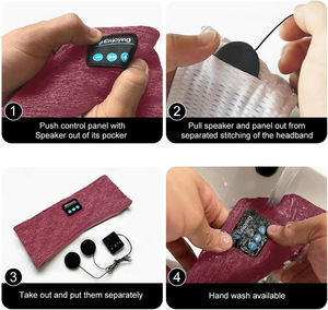 Auriculares <span class=keywords><strong>para</strong></span> dormir suaves, diadema inalámbrica, altavoces estéreo HD ultrafinos incorporados <span class=keywords><strong>para</strong></span> dormir de lado, yoga, fitness, relajación (rojo) - Product Image 6