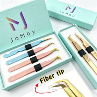 Pinset Bulu Mata Profesional dengan Logo Kustom Gratis untuk Ekstensi Bulu Mata Volume dan Klasik, Peralatan Kecantikan Salon