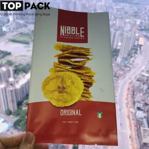 Bolsa de plástico personalizada para patatas fritas de grado alimenticio, bolsa con sello trasero, bolsa de embalaje de alimentos para patatas fritas