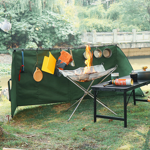 Camping Stove Wind Blocker Gas Windshield Backpacking Windscreen Folding - View #3