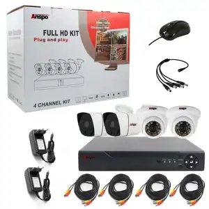 Anspo 2MP CCTV Security 4 cámaras con DVR set Analog HD KIT 1080p 4ch sistema de seguridad de cámara