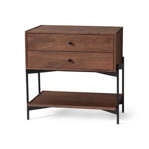 <span class=keywords><strong>2021</strong></span> nouveauté petite table de chevet en bois moderne chêne noyer couleur table de nuit avec 2 tiroirs - Product Image 2