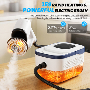 Brosse de nettoyage à <span class=keywords><strong>vapeur</strong></span> portative, <span class=keywords><strong>nettoyeur</strong></span> électrique multifonction pour la maison, la voiture, les sols, les tissus d'ameublement, la cuisine, kit de brosse à <span class=keywords><strong>vapeur</strong></span> rotative haute pression - Product Image 2