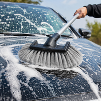 Brosse de nettoyage de voiture à poils doux, outil de lavage de voiture sans rayures pour l'extérieur du véhicule, le nettoyage des roues et de la carrosserie