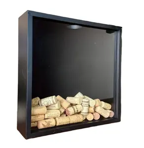定制木制空白顶部装载阴影箱墙壁悬挂易于使用的盒子展示框架葡萄酒软木盒啤酒帽票根