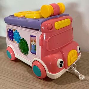 Jouet multifonctionnel pour tout-petits le plus vendu, bus musical à pousser et tirer pour bébé, jeu d'association de formes, jouet bébé battre les taupes - Product Image 3