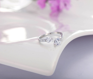 Anel de coração aberto 14k, novo design, jóias femininas, presente, zircônio, festa, feito à mão, casamento, noivado, faixas de aniversário - Product Image 6