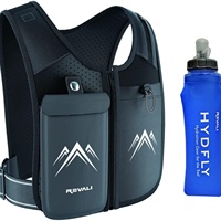 Chalecos Reflectantes Transpirables para Correr y Ciclismo con Botella de 500 ml, Cinturón Ajustable y Material Transpirable