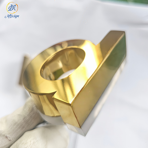 Nail Salon cửa hàng cắt tóc dấu hiệu tùy chỉnh Công ty tường nội thất logo ngoài trời <span class=keywords><strong>LED</strong></span> signage 3D kim loại vàng Backlit thư dấu hiệu cho doanh nghiệp - Product Image 1