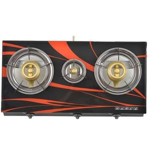 Estufa <span class=keywords><strong>de</strong></span> <span class=keywords><strong>Gas</strong></span> <span class=keywords><strong>para</strong></span> Cocina, Nuevo Diseño, Vidrio Templado Negro, Llama Azul, 5 cm, Económica, Encendido Electrónico, <span class=keywords><strong>para</strong></span> Uso Doméstico y Hotelero - Product Image 3