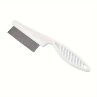 Peigne anti-puces en acier inoxydable blanc pour chat et chien, brosse de toilettage à dents fines pour l'élimination des poils lâches, petits animaux, taille S/L