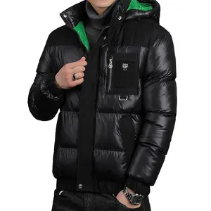 प्लस साइज शीत प्रतिरोधक कपड़े सुपर साइज पुरुष जैकेट कम MOQ ब्लैक विंटर जैकेट नायलॉन बॉम्बर जैकेट