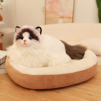 Jouet animal en peluche poupée de chat marionnette de simulation de peau douce