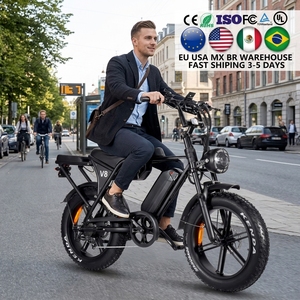 US Free Shipping Bike V8 250W 500W 750W 1000W 48V Double Battery 30AH <b>Ebike</b> 120KM Range Fatbike With Warehouse - Product Image 1