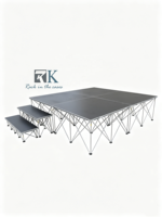 Scène portable professionnelle en contreplaqué avec podium en alliage d'aluminium pour théâtre, chorale, spectacle, mariage