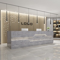 Comptoir de réception de bureau, comptoir lumineux, minimaliste, moderne, personnalisable, comptoir de bar commercial de luxe