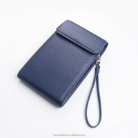 Pochette de poignet unisexe en cuir PU Saffiano avec logo personnalisé, sacoche pour tablette, sac à main – Usine BSCI pour distributeurs, commande en gros